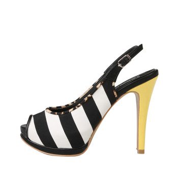 Black-White-Stripe-High-Heel-Slingback-Sandals