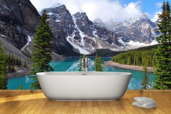 Bathroom-Design-with-Photo-Mountain-Scene-Wall-Mural-634x422