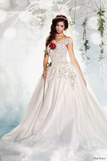dar-sara-wedding-dresses-2014-off-shoulder-straps-ball-gown